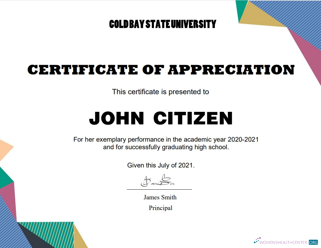 Download USA Graduation Appreciation certificate template in Word and PDF format Photoshop template